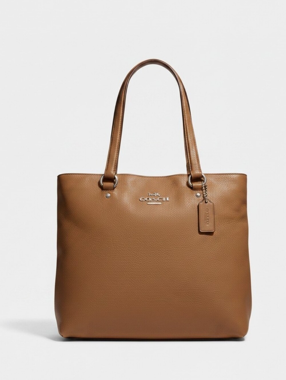 Coach Leather Bay Zip Shoulder Tote Bag W/ Gold Tone HW